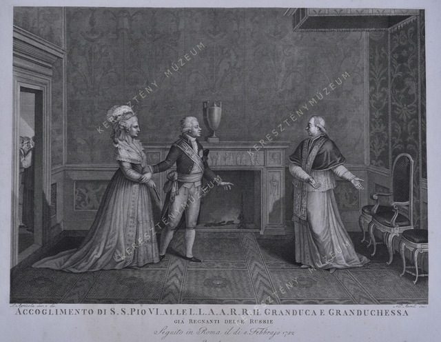 A nagyherceg és a nagyhercegné fogadja VI. Pius pápát