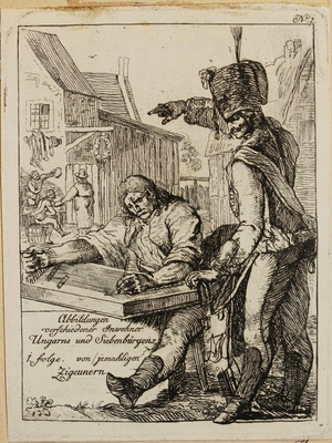 Cigány cimbalmos, mulató huszárr...