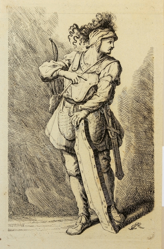 Pajzsot tartó római katona