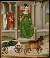 55.42.7 The dead body of St. James on the ox-drawn cart, in front of Queen Lupa 55.42.7 The dead body of St. James on the ox-drawn cart, in front of Queen Lupa