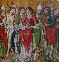 Seven saints. Back side: Carrying of the Cross