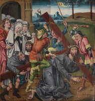 55.66 verso Christ Carrying the Cross; workday side a panel from the movable wing of a winged altarpiece
