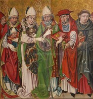 Seven saints. Back side: Christ before Pilate
