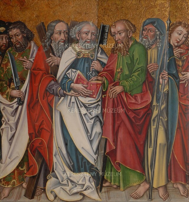 Seven apostles. Back side: Christ on the Mount of Olives