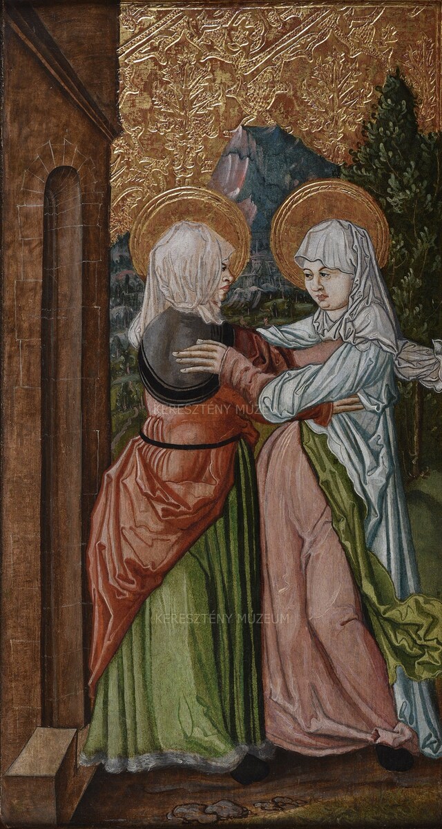 The Visitation; on the reverse: the Flagellation of Christ