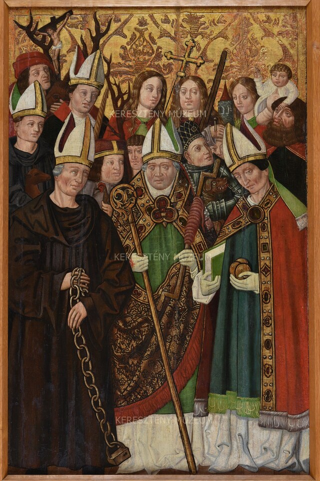 The Fourteen Holy Helpers; detail from the feast-day side of a movable wing