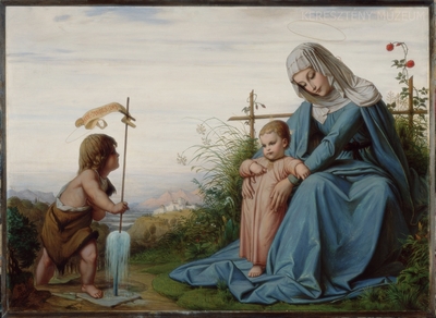 Madonna a kis Jézussal és Keresz...