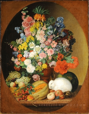 Virágcsendélet nyúllal 