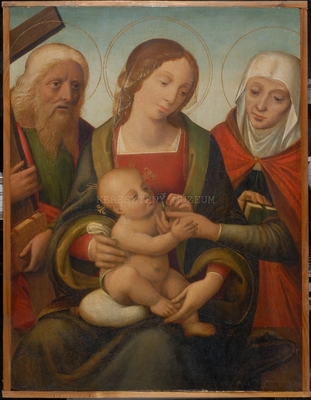 Mária gyermekével, Szent Andráss...