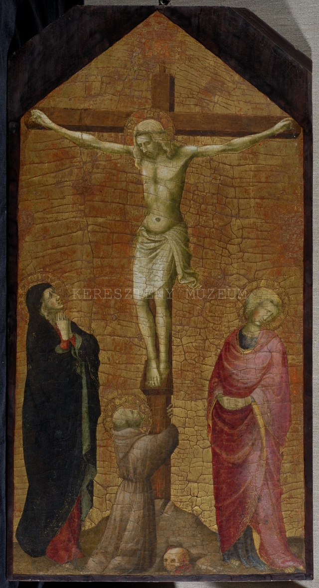 Christ on the Cross between Mary, Saint John the Evangelist, and Saint Francis of Assisi