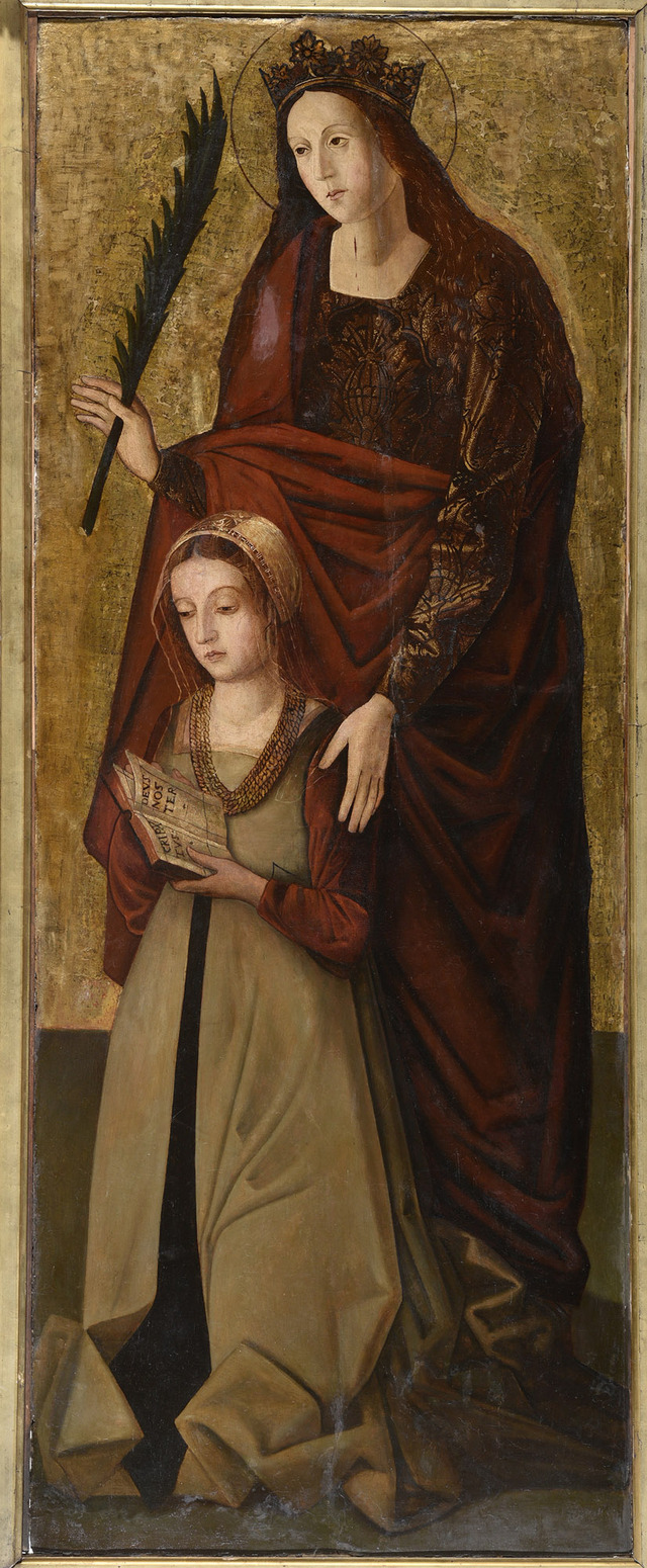 Női szent imádkozó donátorral