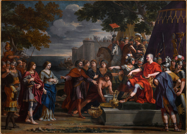 Scipio fogadja a legyőzött karthagóiakat