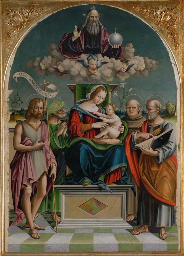 Mary and Child with God the Father, Saint John the Baptist, Saint Joseph, Saint Peter és Saint Anthony of Padua