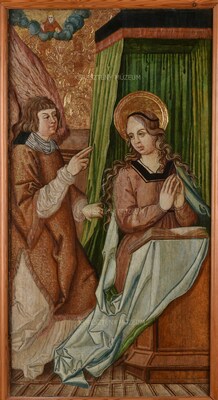 The Annunciation; on the reverse...