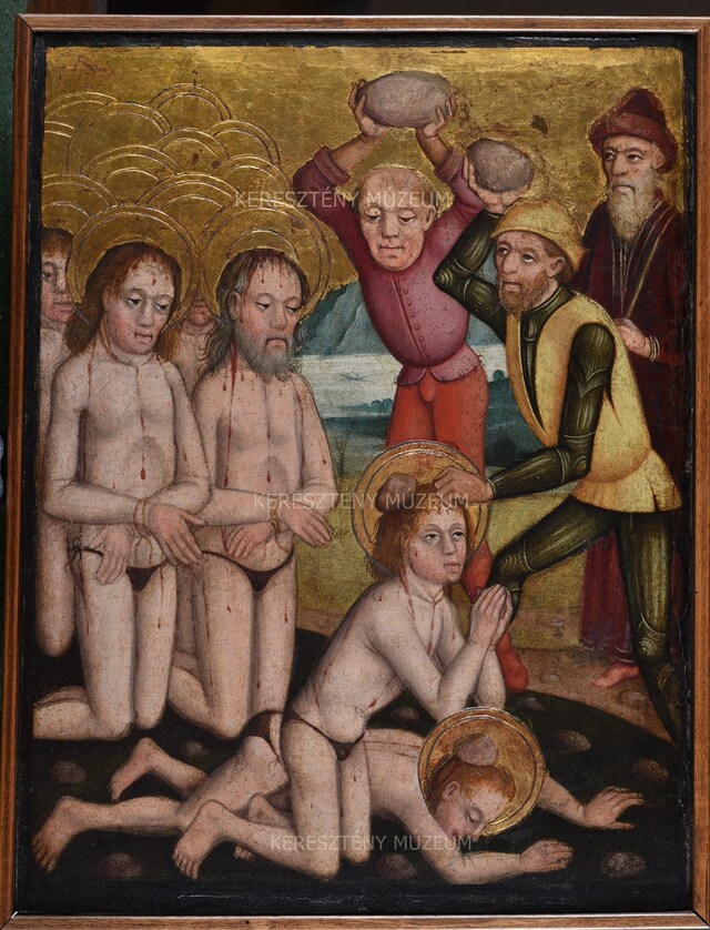 Three panels depicting scenes of martyrdom