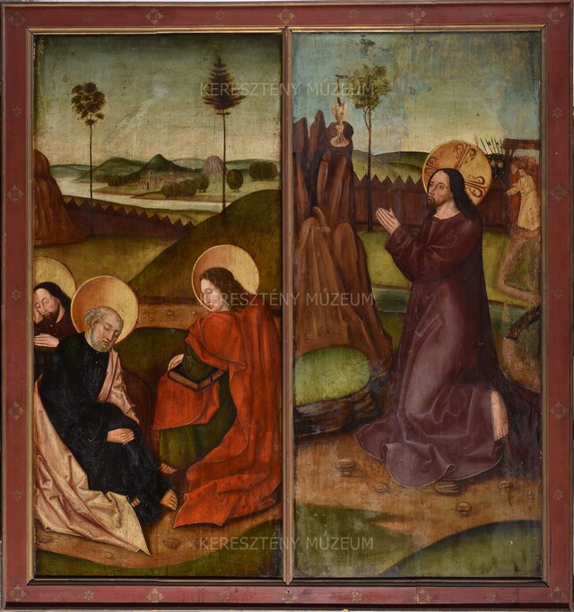 Impression of a relief depicting standing saints; on the reverse: Christ on the Mount of Olives