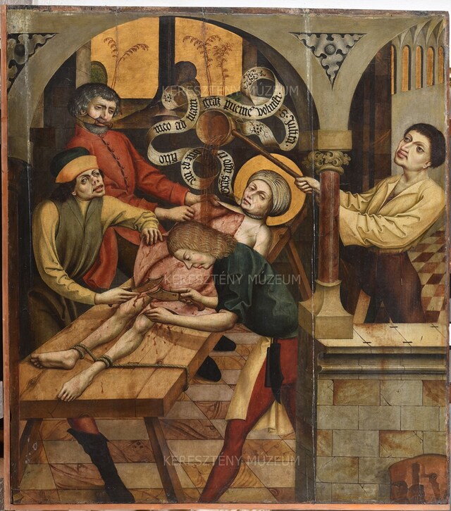 The Martyrdom of St. Julitta; the front presumably was a relief work depicting five figures