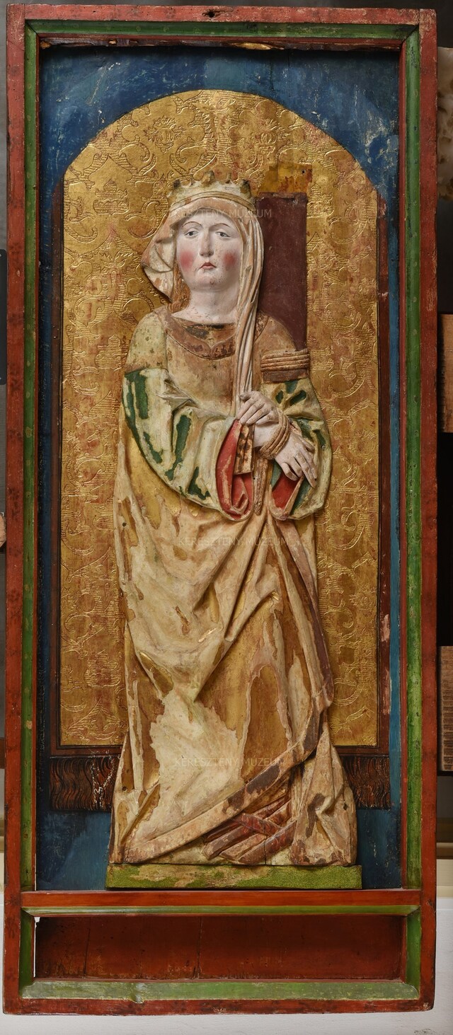 Relief figure of St. Afra; on the reverse: a painted depiction of St. Afra