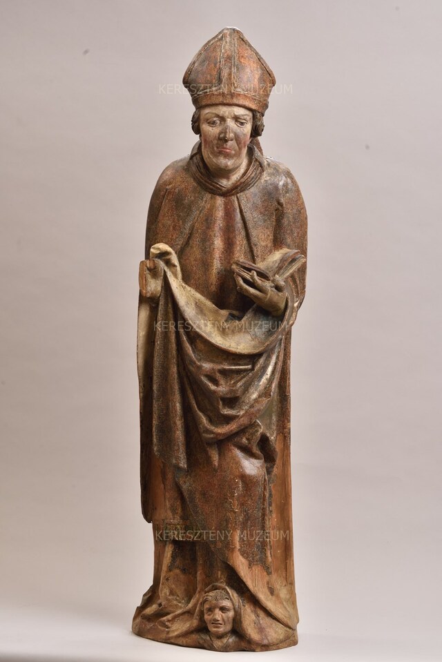 Presumably from the altarpiece shrine of a bishop-saint 