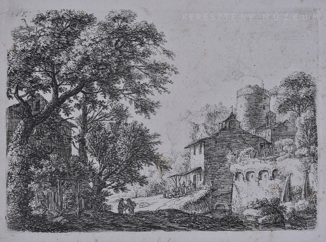 A sövény kapuja a fák alatt