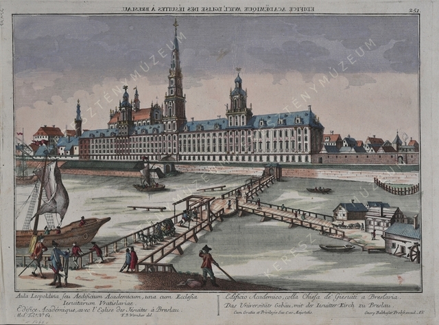 A wroclawi egyetem épülete a jezsuita templommal